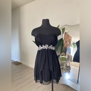 Black Jeweled Short Prom Dress